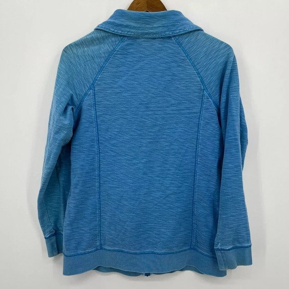 Tommy Bahama Full Zip Sweatshirt Women's Size S Blue Mock Neck Collared Pockets - Picture 7 of 9